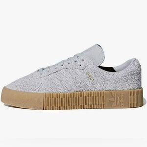 Adidas Originals Sambarose Gray suede platform sneakers size 7.5